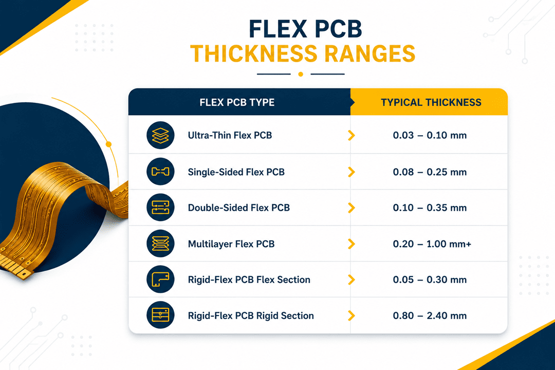 Flexible PCB Thickness Ranges